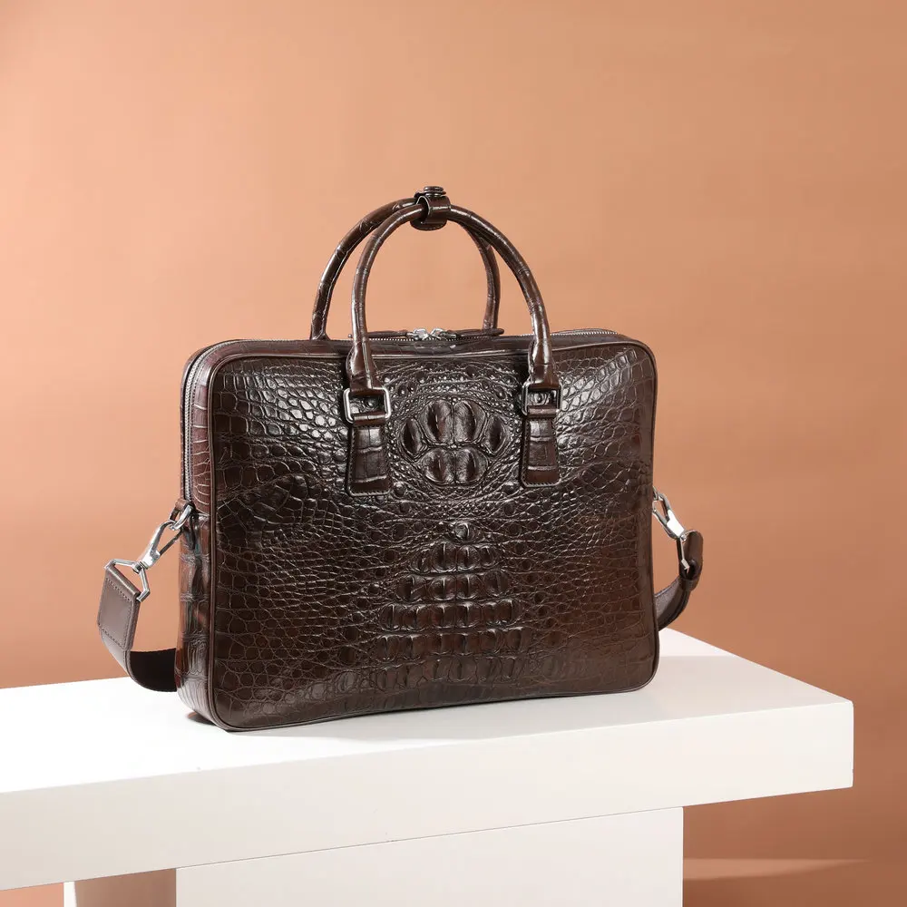 New Luxury Alligator crocodile skin Genuine Leather Business Men's Briefcase Male Shoulder Bag Men Messenger Laptop Computer Bag