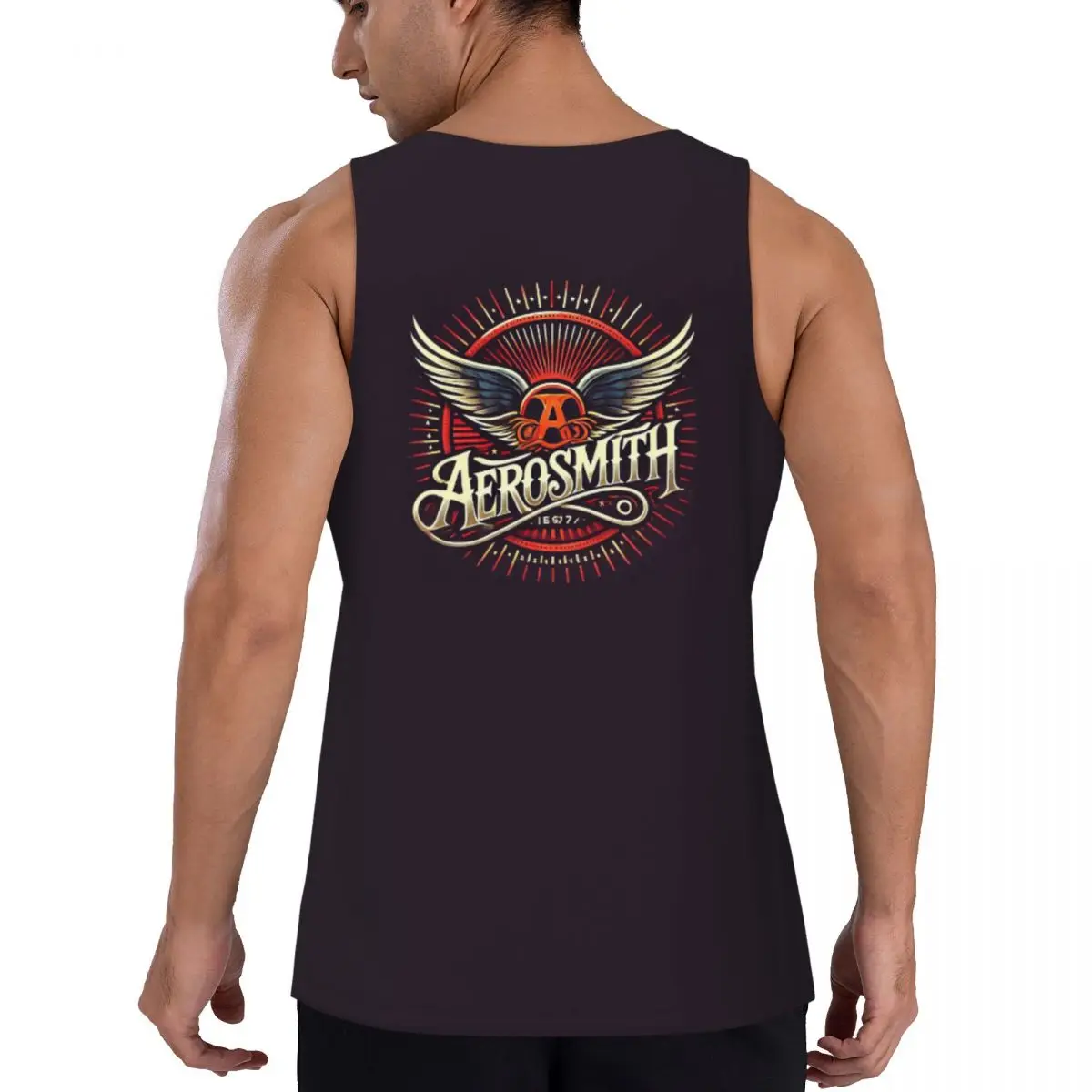 روك إيروسميث باند رياضة تانك كمال الاجسام سترة اللياقة البدنية بلوزات بلا اكمام سريعة الجافة الرجال تجريب الملابس الرياضية