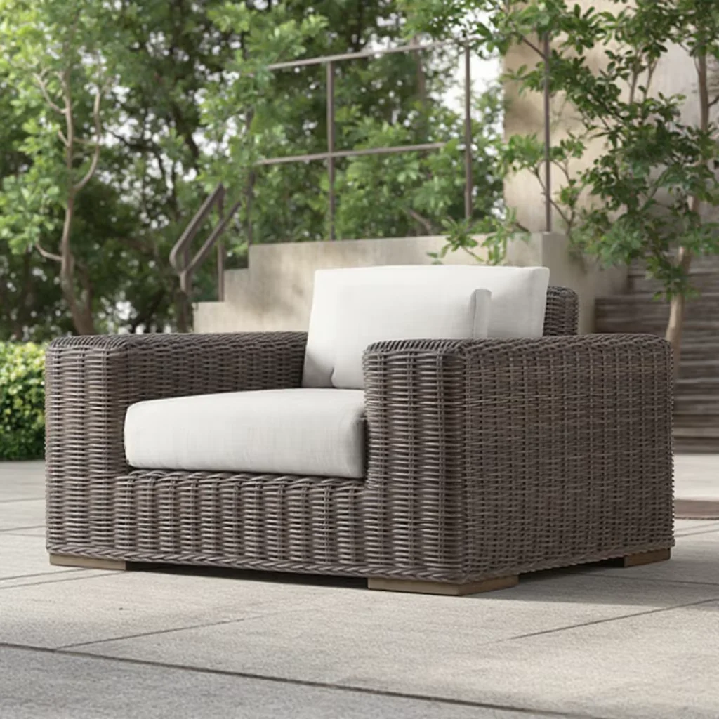 Luxury Living Patio Furniture Wicker Woven Single Sofa Chair