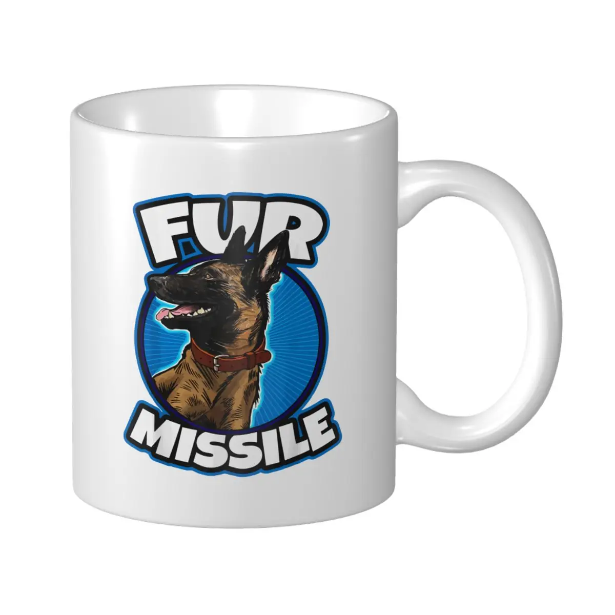 Mark Cup Mug Belgian Malinois Dog FUR MISSILE Coffee Mugs Tea Milk Water Cup Travel Mugs Office Home