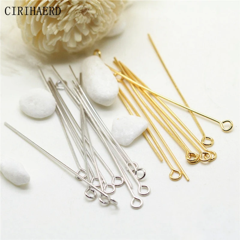 50PCS DIY Handmade Jewelry Accessories 9 Words Pins Fashion Jewelry Connectors Making Components 14K Gold Plated Brass Metal Pin