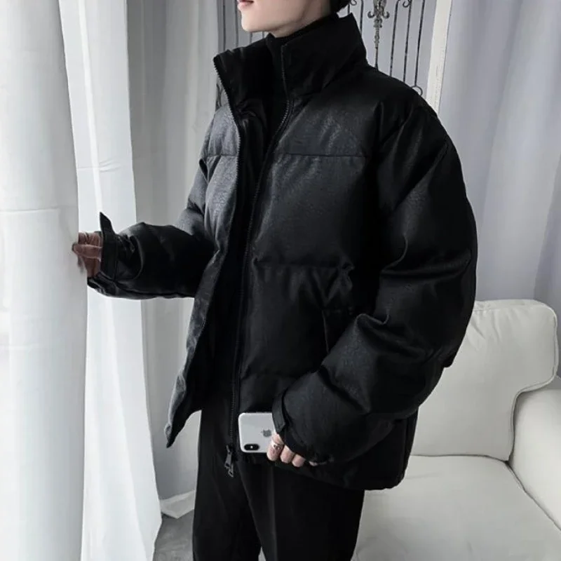 Male Padded Coats Parkas Black Zipper Padding Men\'s Down Jacket Korean Popular Clothes Cold Cheap Luxury Clothing Quilted 2024