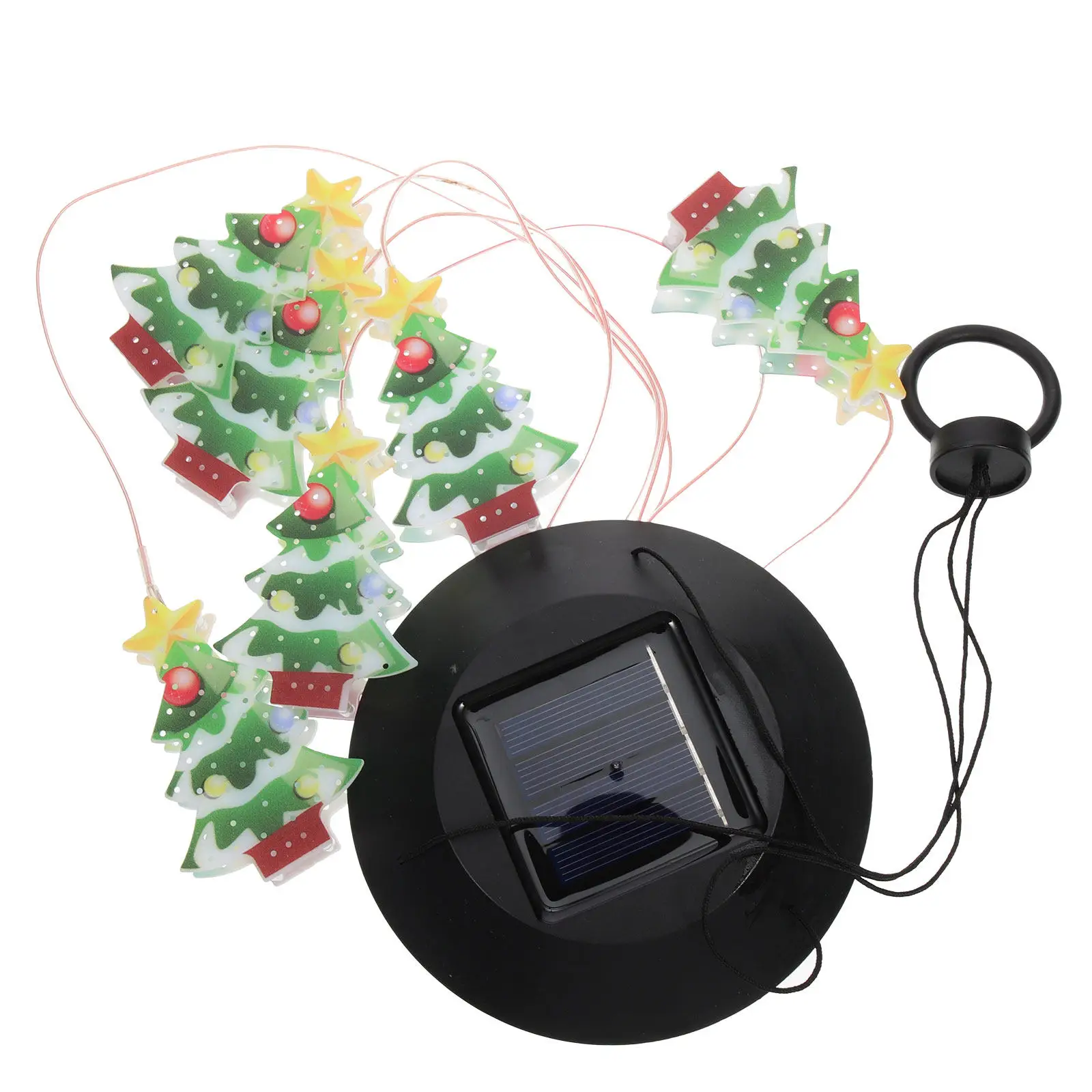 Solar Christmas Tree Lamp Outdoor Garden Decoration with Realistic Design and Wind Chime Light
