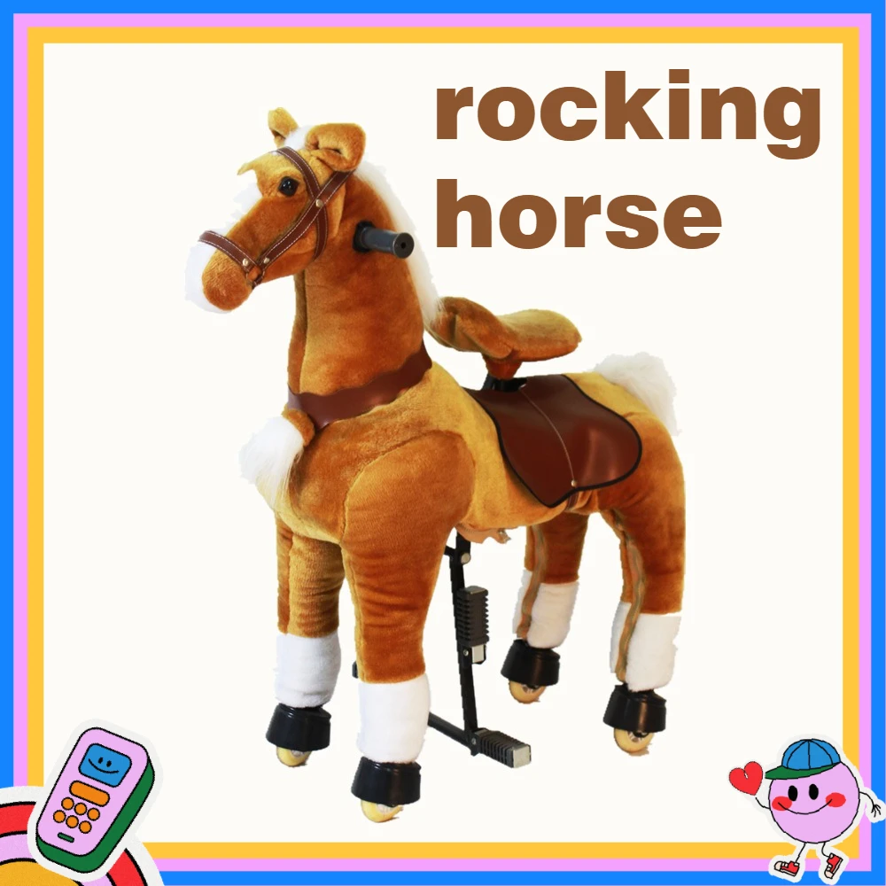 

Детские лошади Zhuge могут кататься на игрушках, прыгающие витачки, настоящие механические прогулочные поны, подарки для мальчиков и девочек