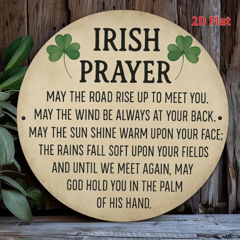2D Flat,Two-Dimensional Printed Plaque Featuring an Irish Prayer, Perfect for Decorating Your Home, Workplace, Bedroom, Cafe