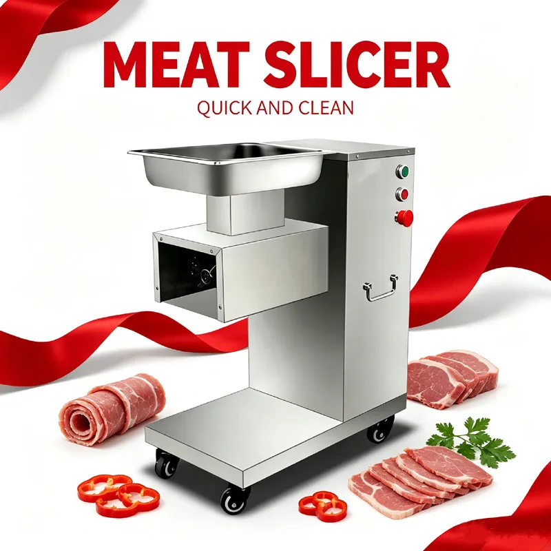 Automatic Meat Cutter Machine For Pork Beef Fish Chicken Breast Built‑In Lid‑Open Auto Power‑Off Feature Meat Slicer