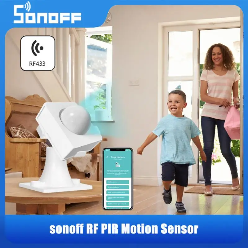 Sonoff Pir Sensor de movimiento PIR3-RF Sensores inteligentes de cuerpo humano con base ajustable debe funcionar con SONOFF 433MHz RF Bridge para trabajar