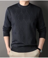 Man Pullover New 2025 Autumn Winter Solid Color Comfortable And Casual Soft Thickened Sweater With Added Velvet Sweater 4
