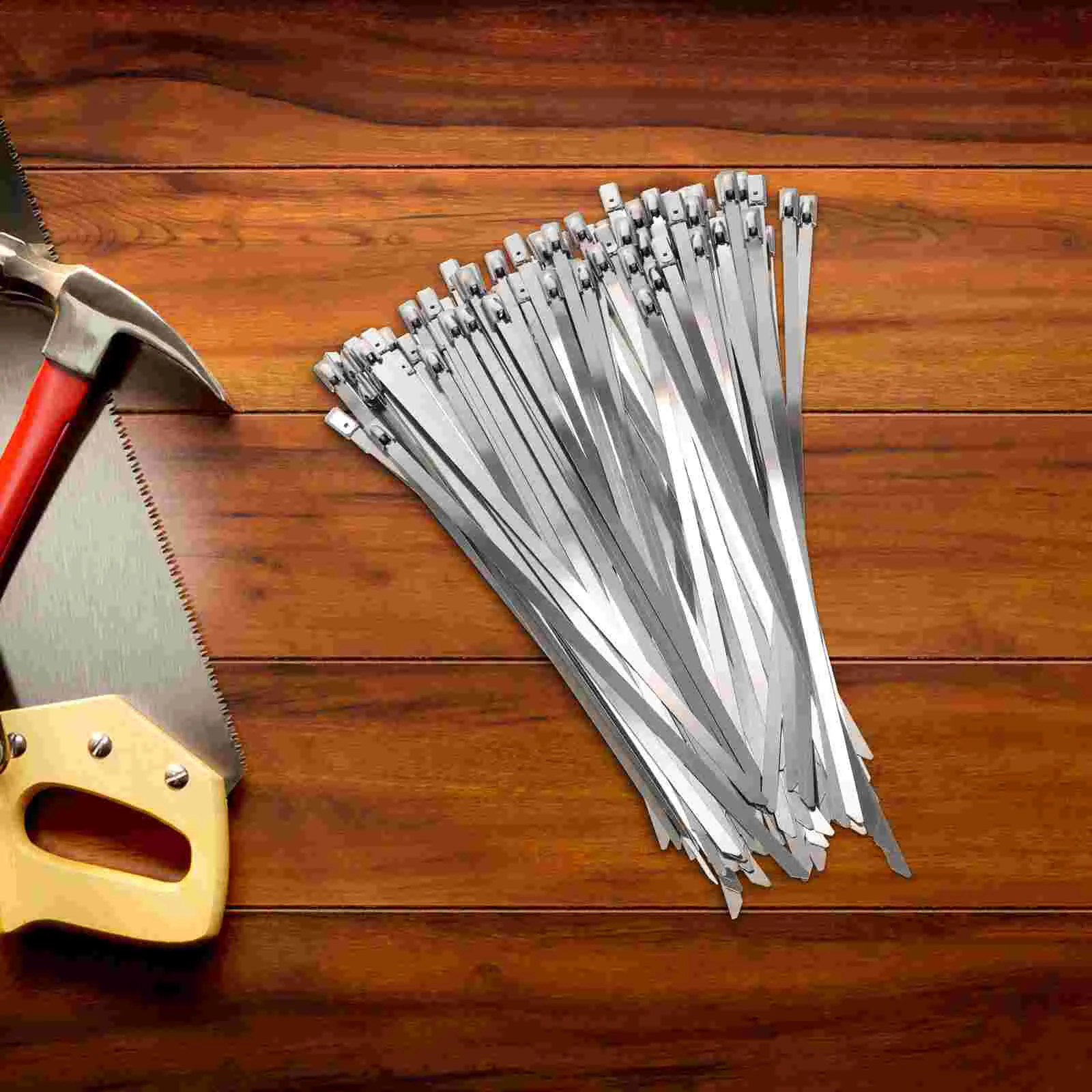

100 Pcs Compression Stainless Steel Cable Tie Ties Heavy Duty Clamps Anchor Wire