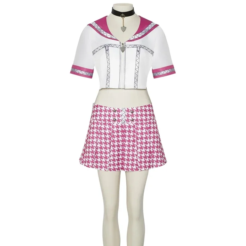 

Kujikawa Rise Cosplay Costume avec perruque pour femme, robe de danse rose pour fille, Halloween