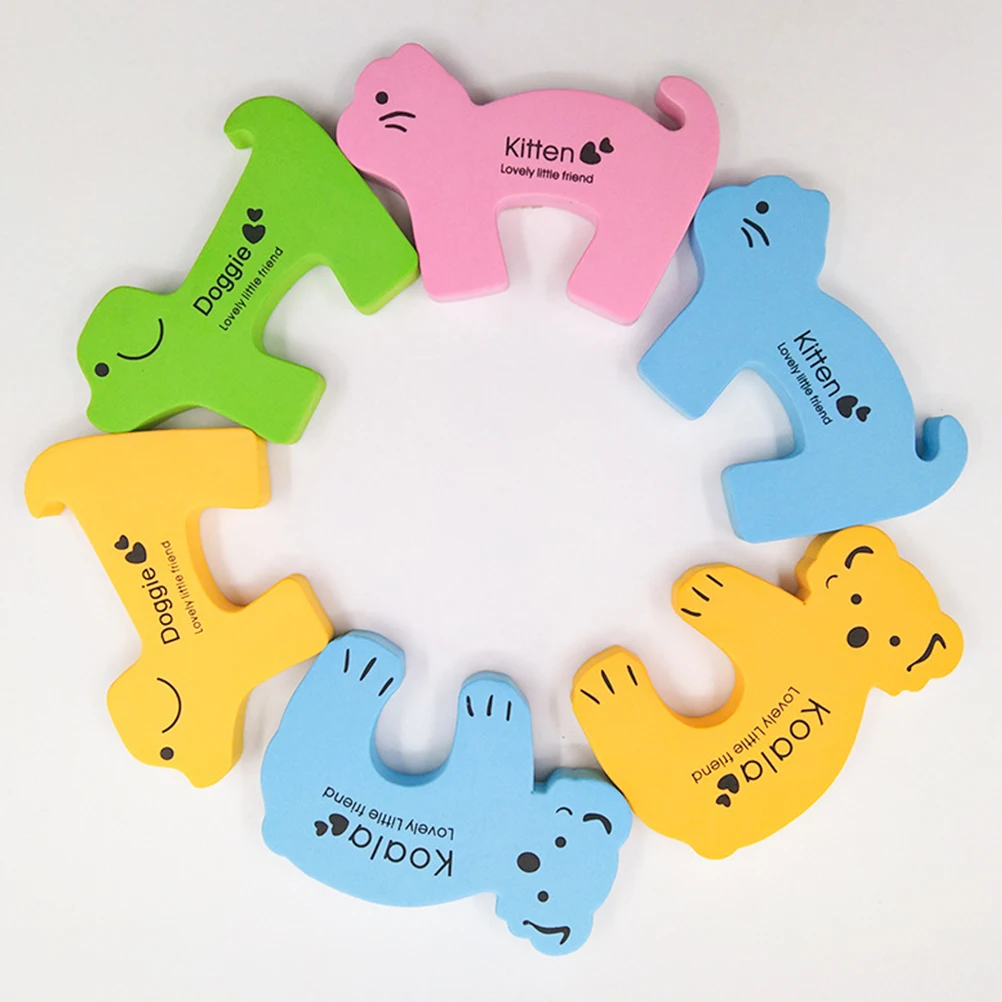 

6Pcs Strong Nbr Door Stopper with Cartoon Design Door Slam Prevention for Kids Safety Reliable Pinch Guard Solution