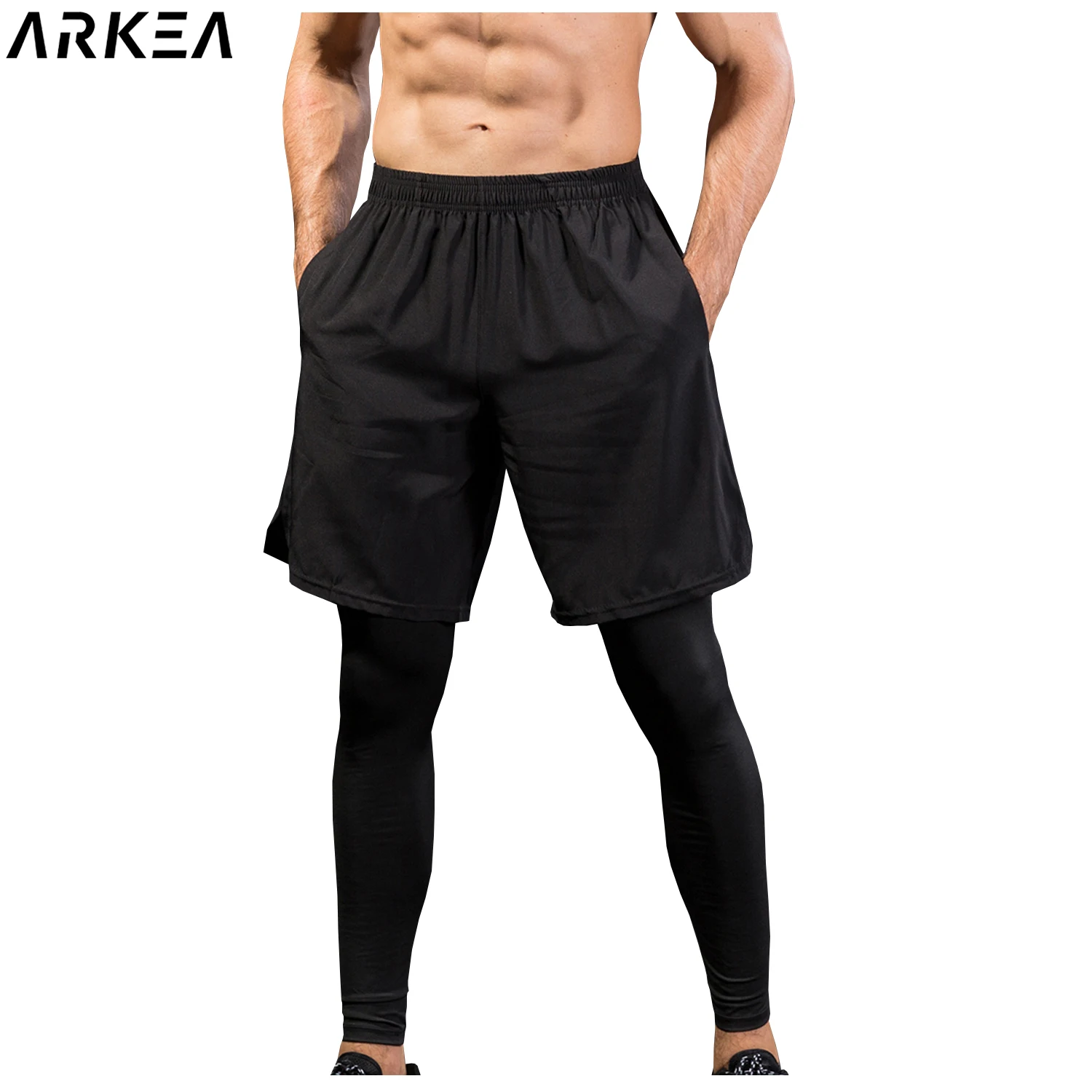 

Mens Sports Wear Running Tights Gym Leggings Tights for Men Yoga Pants Compression Pants Men Spandex roupas de academia