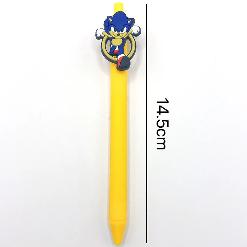 Sonic The Hedgehog 1/5Pcs Cartoon Black Pen Press Pen Holder Cute Children Stationery Kids Birthday Party Boy Girl Gift