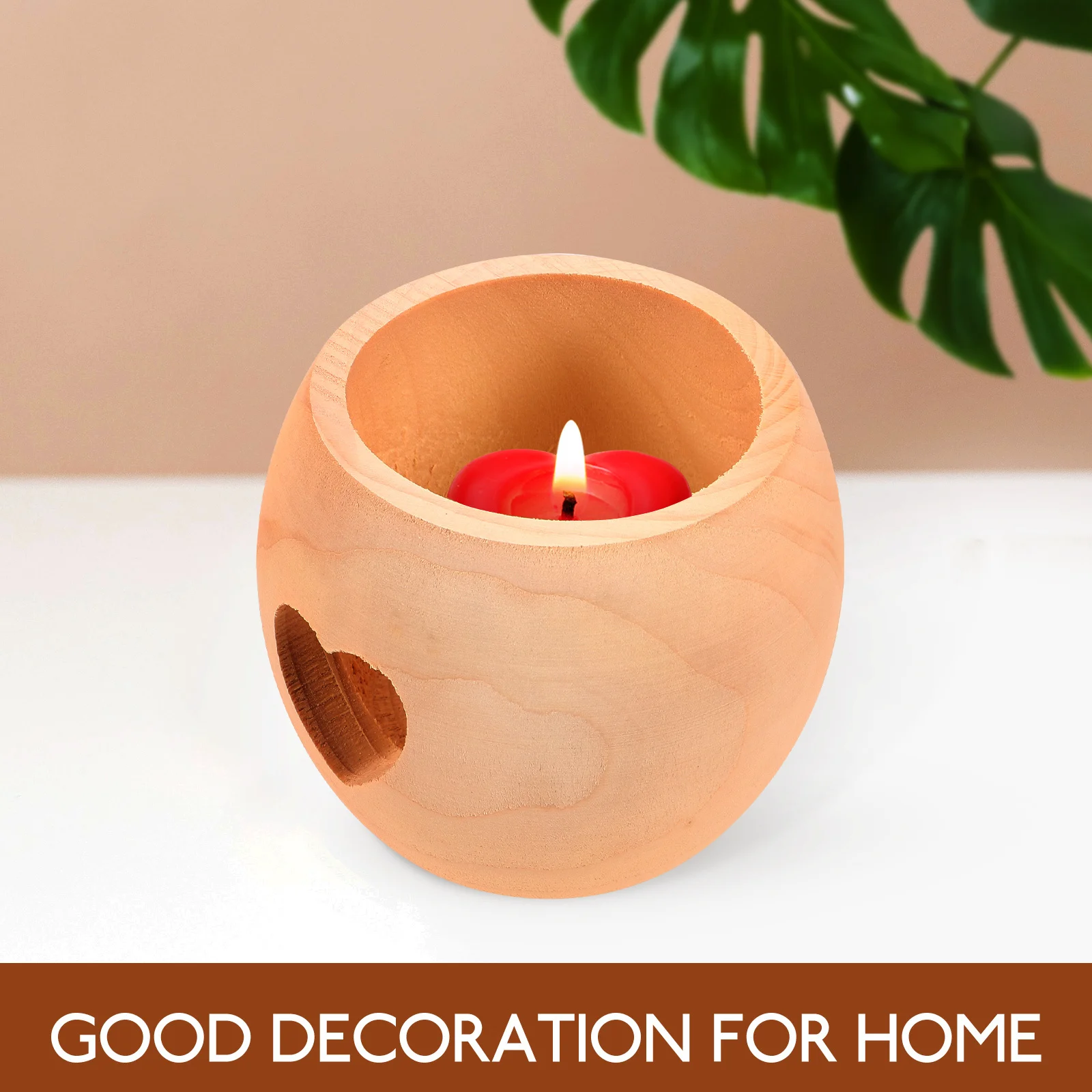 Wooden Heart Shaped Holder Rustic Decorative Stand for Pillar Tea Light Candles Wedding Birthday Christmas Valentine's