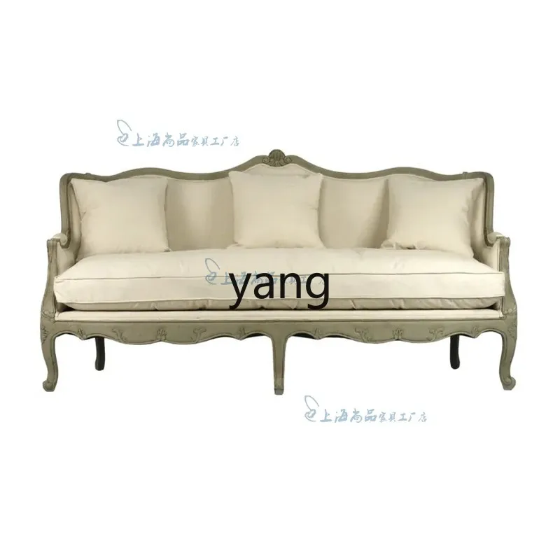 

TGF American country oak sofa living room solid wood complete villa club model room furniture