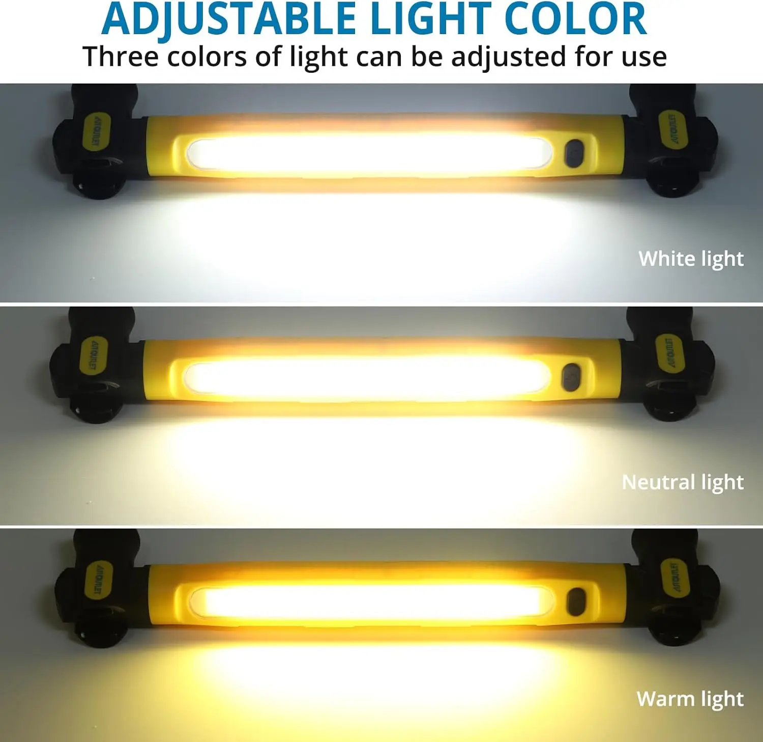 3200lm LED Work Light,6000mAh Rechargeable,Magnetic Hooks for Car Repair/Workshop.