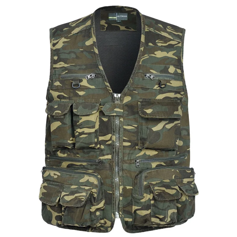 

2024 Men's Camouflage Vest Casual Autumn Multi-Pocket Fishing Photographical Vest