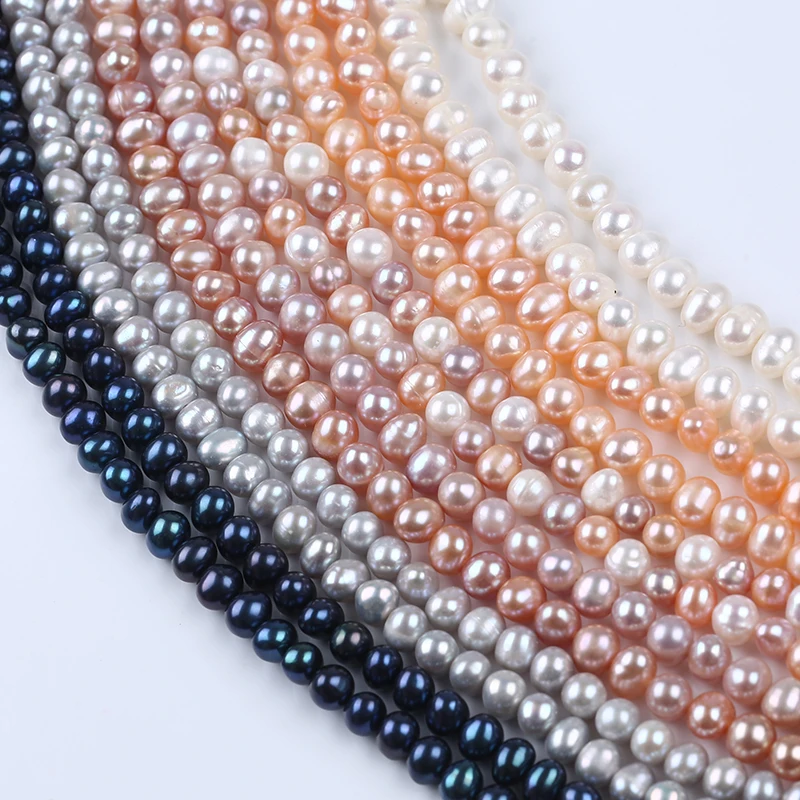 

5-6mm Multy Colors Potato Shape Freshwater Pearl Strands For Women Jewelry Making