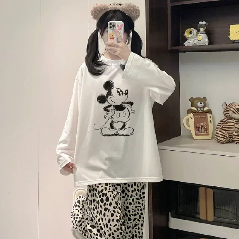 

Sanrio Hello Kitty Autumn Long Sleeve Casual Two-Piece Suit Homewear Women's Pajamas Silk Pajamas Women's Sleepwear Suit