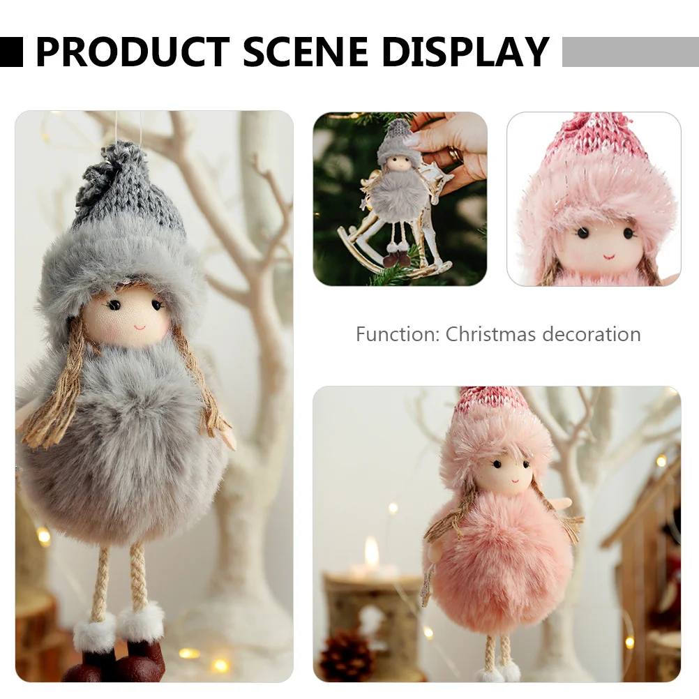 

3Pcs Fabric Angel Ornaments Christmas Hanging Decorations Craft Art Party Pendant Creative Home Decor Warm Lighting Ambiance