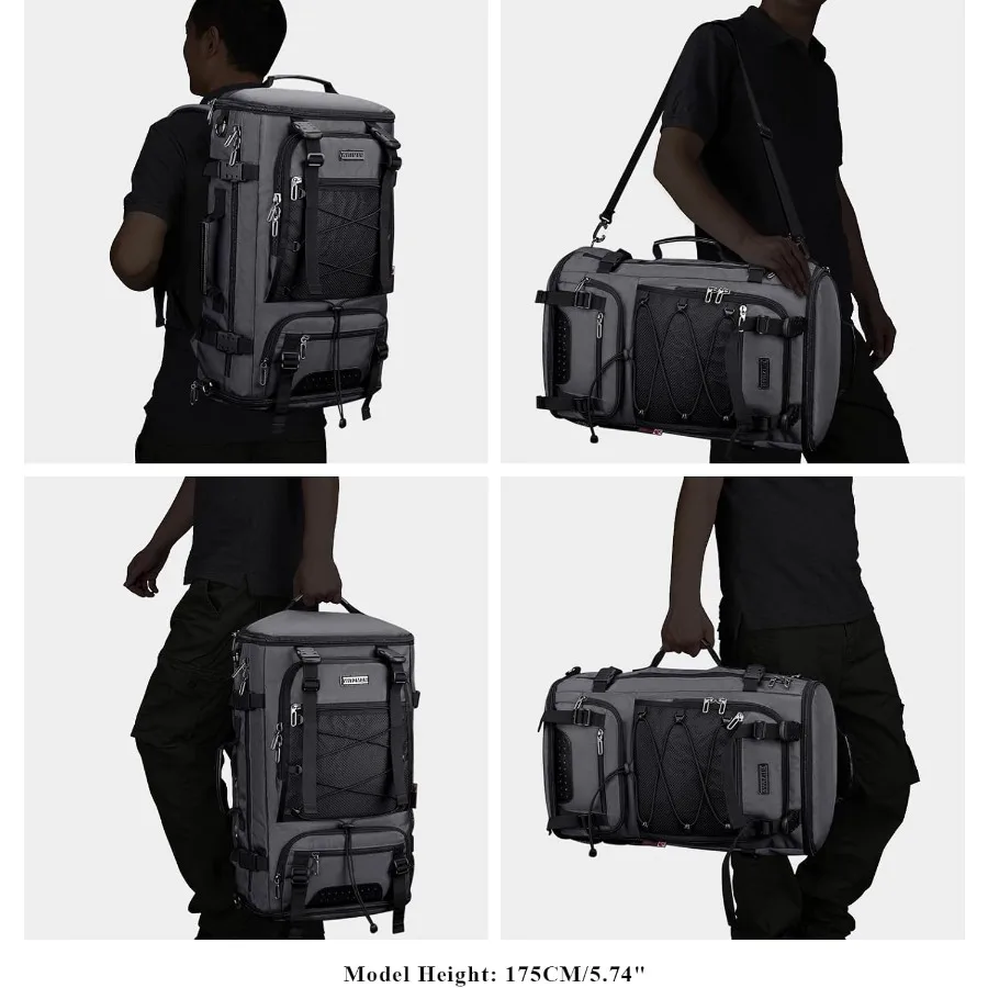حقيبة ظهر للسفر من WITZMAN للرجال قابلة للتحويل كبيرة الحجم مع حجرة للأحذية للطائرات تناسب كمبيوتر محمول مقاس 17 بوصة B689 #2