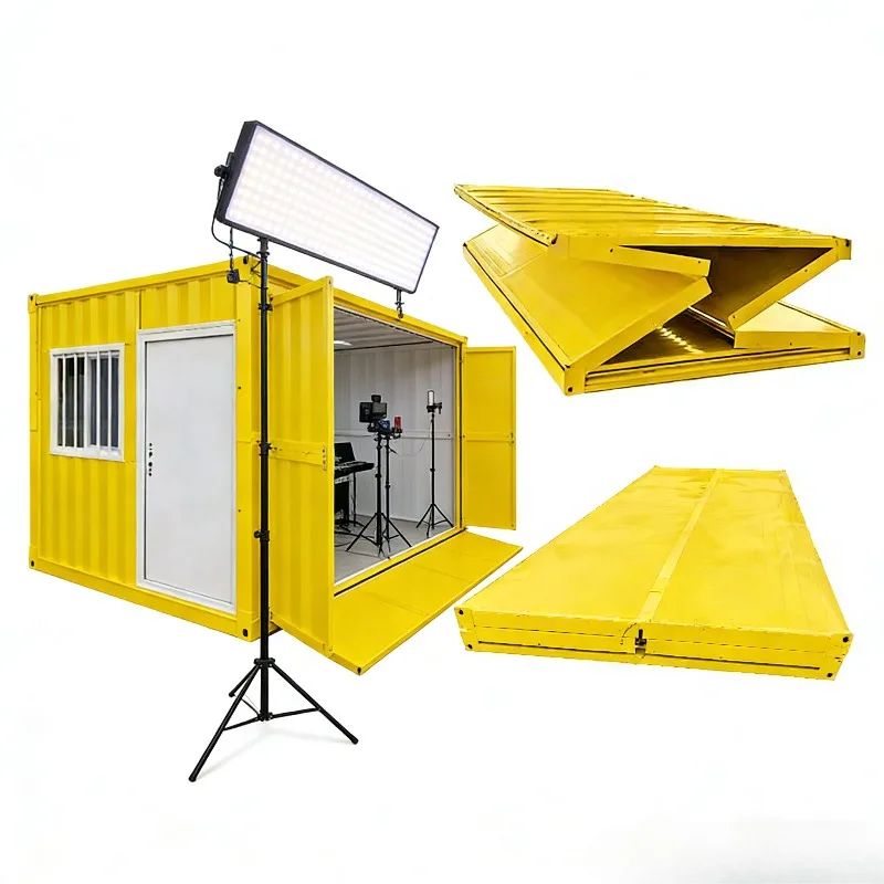 For Prefabricated Folding Modular Portable Tiny Containers House Foldable Container House Two Rooms Tiny Home Office Building