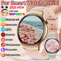 For HUAWEI Xiaomi 2024 New Smart Watch Women Mini Watch AMOLED NFC GPS Heart Rate Clock BT Call IP68 Waterproof Lady Smartwatch