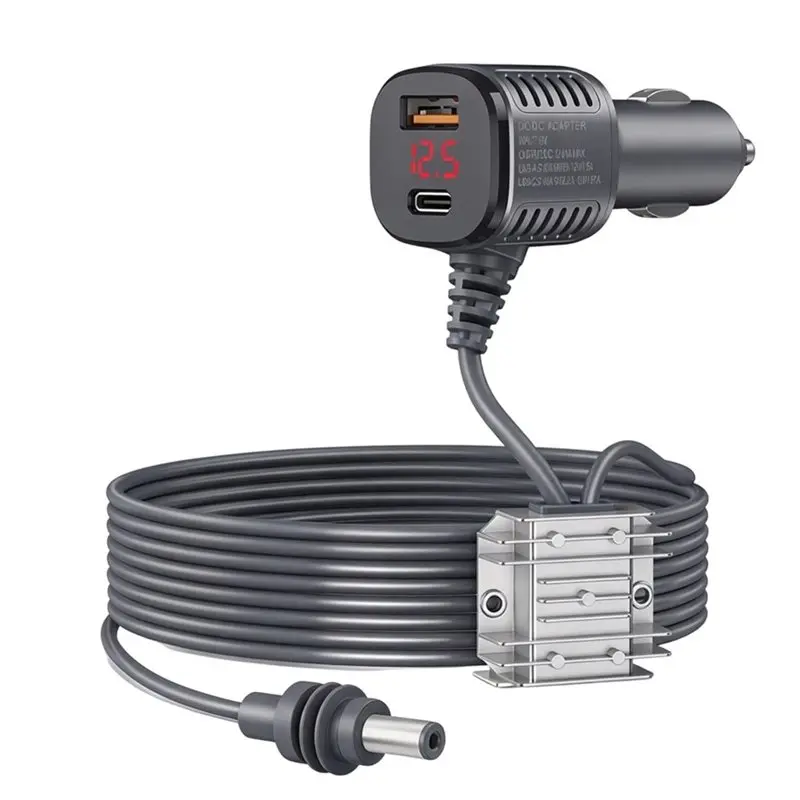 ABTC-For Car Adapter With Digital Display 105W Boost Converter For Starlink Mini 10V-24V To 30V 3.5A For Car, Rvs Boats(6.5FT)