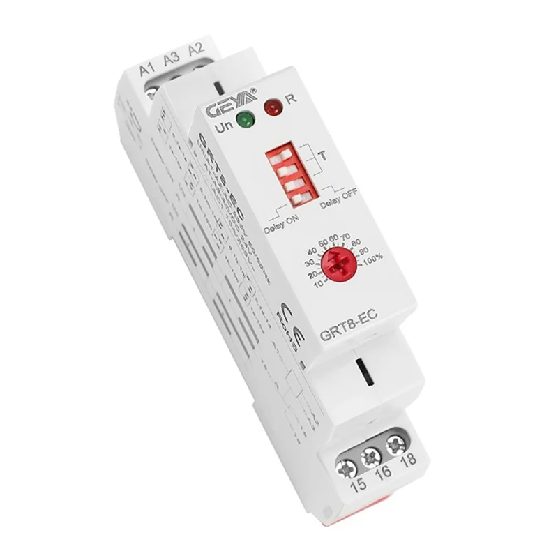 GEYA GRT8-EC 10A Dual Function Timer Relay on Delay or Off Delay Relay AC230V Time Relay