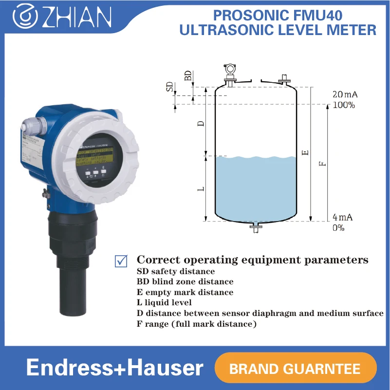 Transmitter Level Ultrasonik Endress+Hauser Sensor Level Ultrasonik E+H FMU40 Ultraschall-Fullstandmessgerat