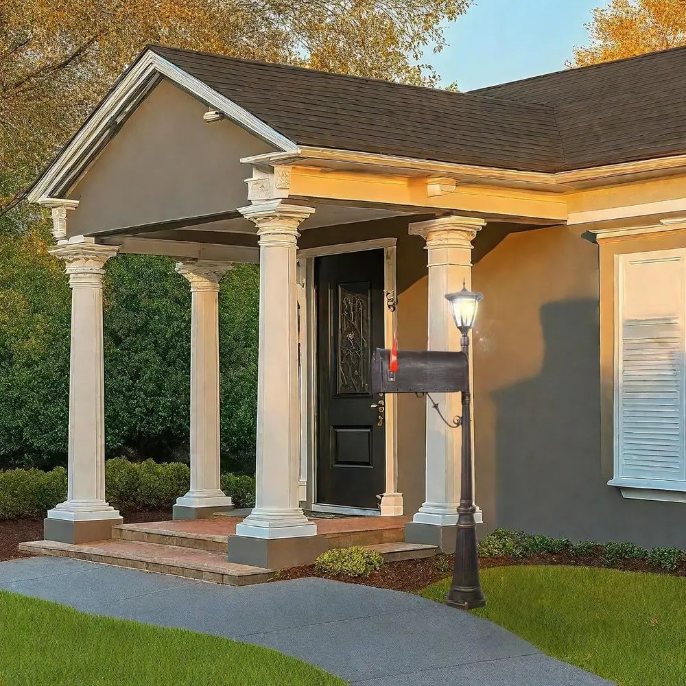 

Светящийся уличный почтовый ящик на столб, прочная литая конструкция для наружного декора