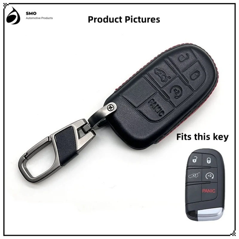 

New for Jeep Smart Five-Key Key Case JEEP Guide Grand Cherokee Free Light Smart Five-Key Leather Key Case