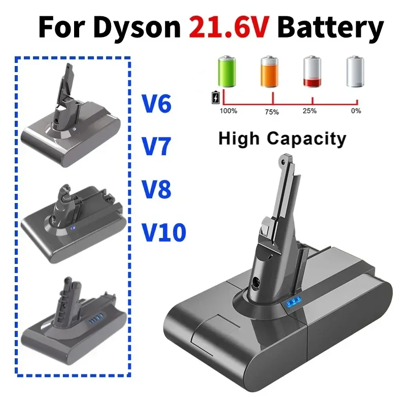 

6.0Ah/8.0Ah Replacement battery for Dyson V6 V7 V8 V10 Series SV12 DC62 SV11 sv10 Handheld Vacuum Cleaner Spare Batterie