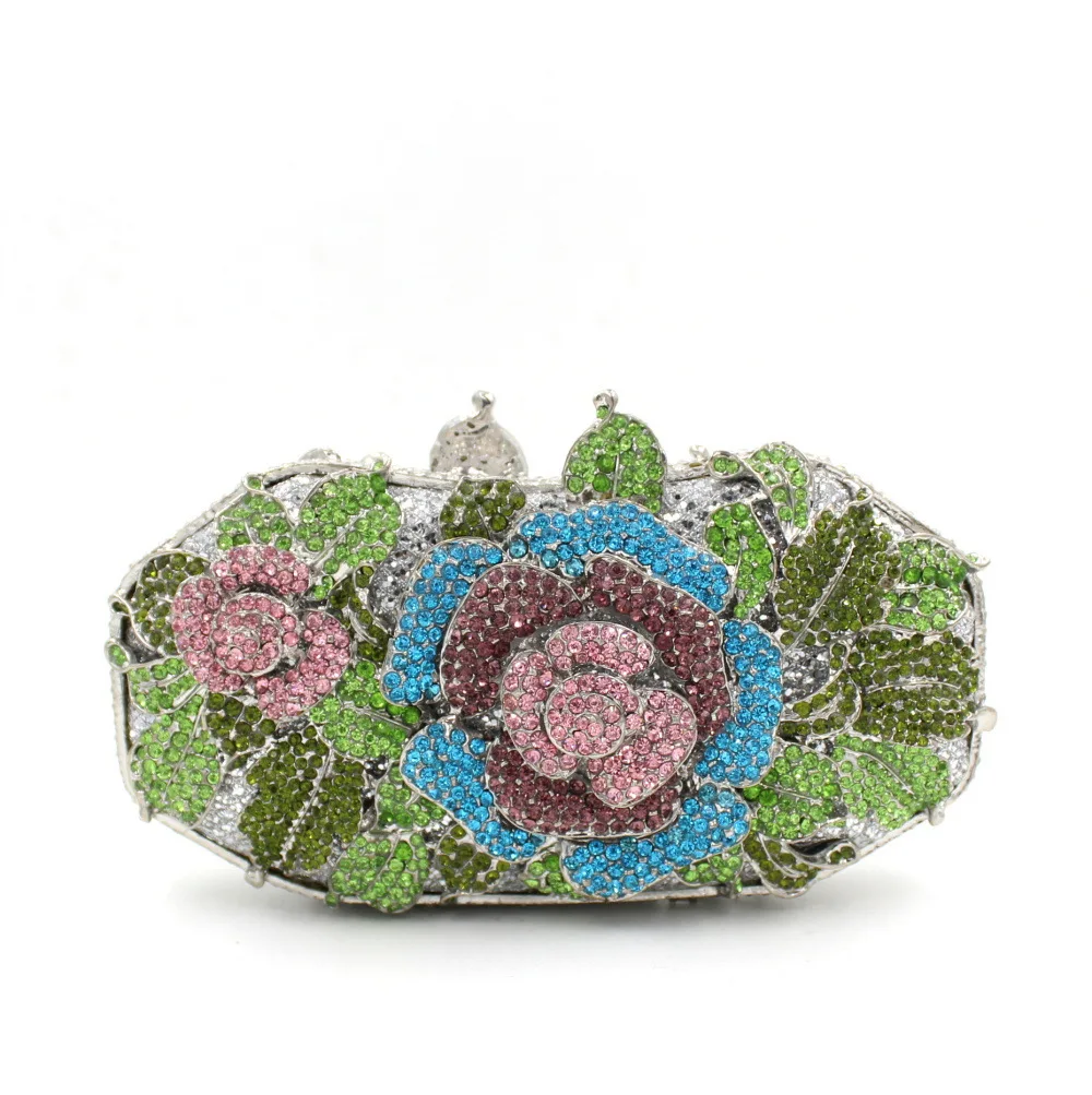 Rhinestone Dinner Bag Three-dimensional Flower Diamond Clutch Evening Bag Evening Bags Torebka Wieczorowa Nouveautés Sacs À Main
