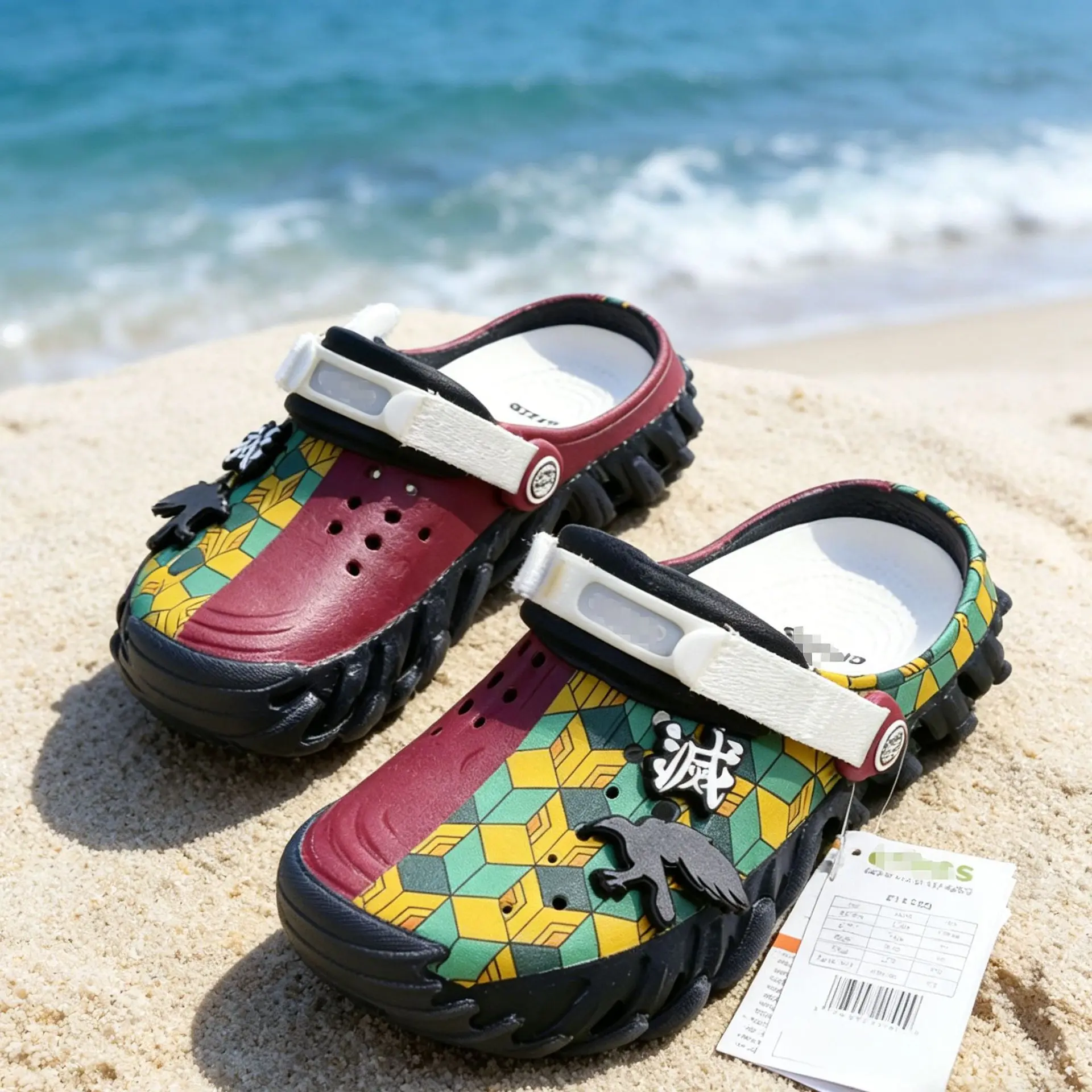 

Demon Slayer Tank Bobo Co-branded Men's Sandals Summer Outdoor Beach Shoes Thick Soles Non-slip Garden Shoes Slippers Clogs