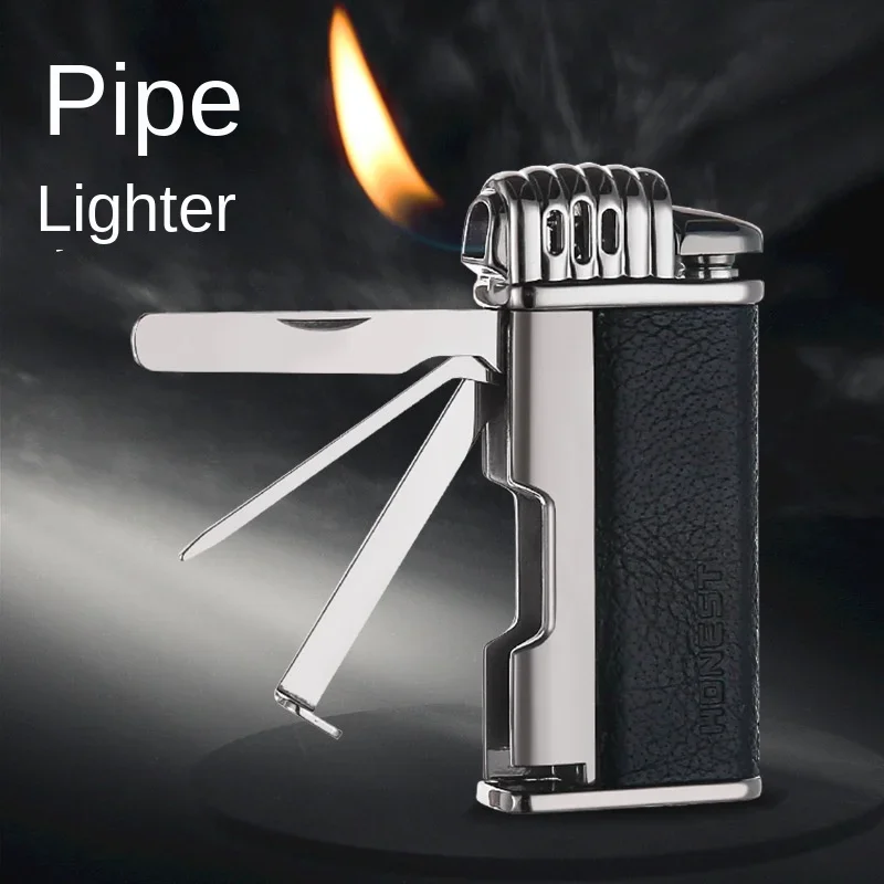 Honest Multifunctional Special Pipe Open Flame Vintage Retro Inflatable Lighter Boutique Gift for Boyfriend and Father