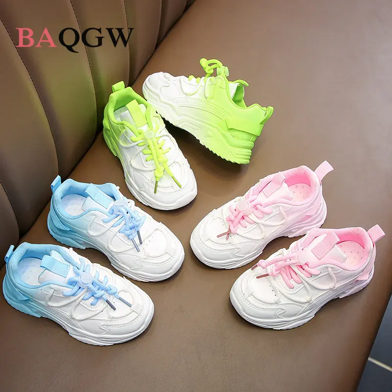 Scarpe da ginnastica con Design sfumato per ragazze scarpe da ginnastica con plateau per bambini Casual 4-12 anni autunno bambini scarpe da Tennis