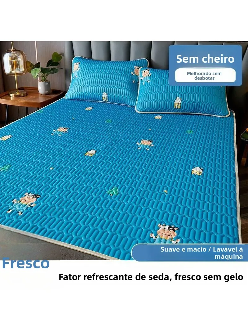 ice-silk-latex-cooling-mat-three-piece-set-washable-bamboo-bed-soft-mat-air-conditioned-single-bed-dormitory-household-supplies
