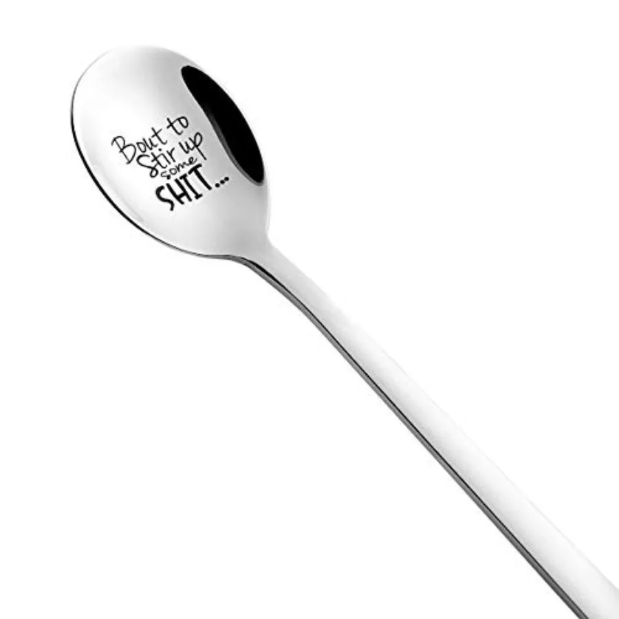 

CJandM Fy Spoons Bout to Stir Up Some Shit Laser Engraved Stainless Steel Spoons Fy Gts Gts For Grandma Gts For Mom Friends Fam