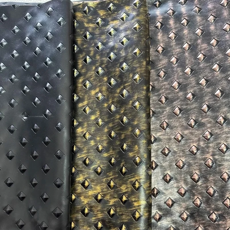 

Retro Embossed Synthetic Leather Fabric Metal Colored Background Wall Decoration Clothing Theatrical Costumes Cloth