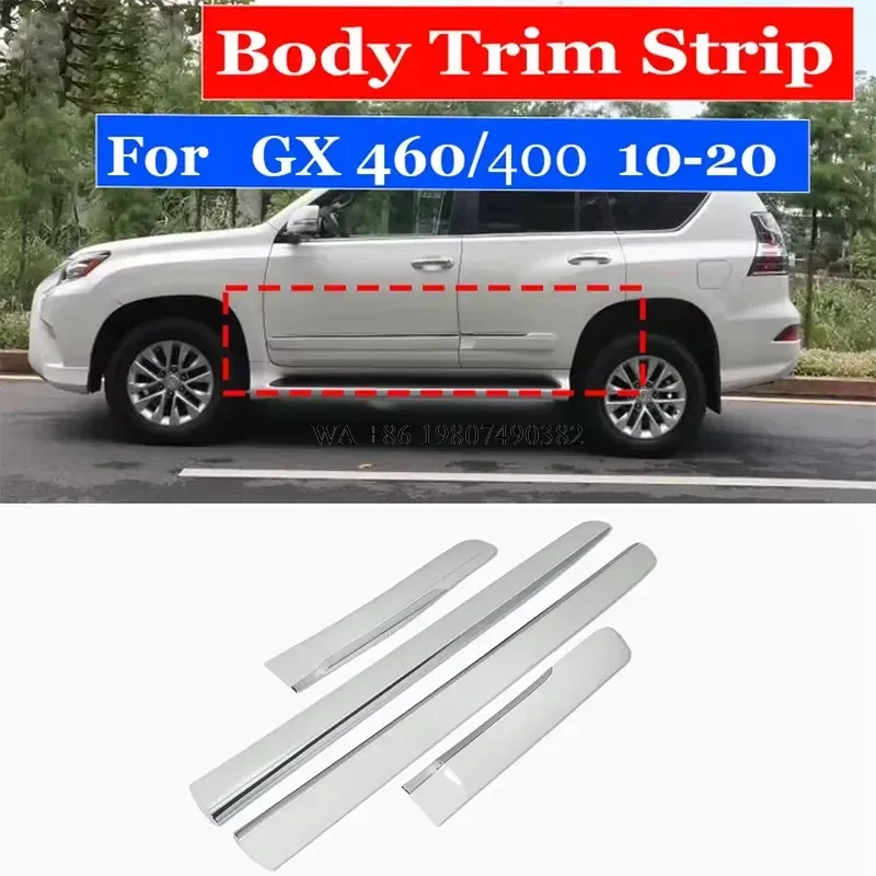 wmwmnu 4Pcs White Black for GX400 GX460 2010-2022 Auto Car Body Door Side Molding Cover Moulding Protector Trim ABS