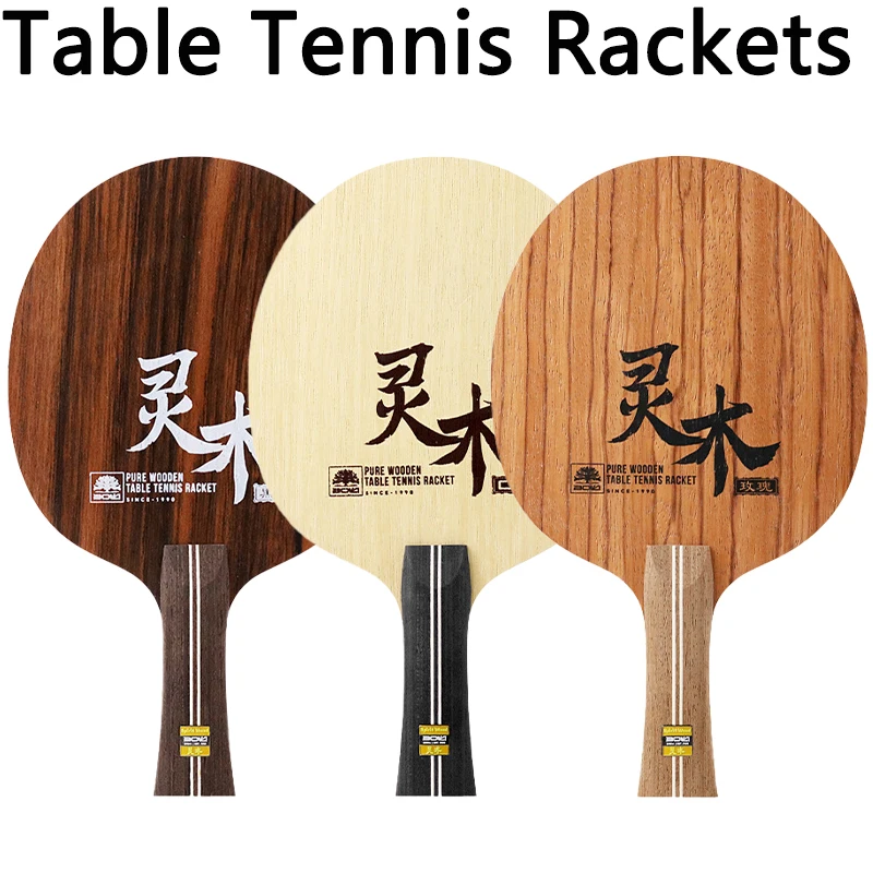 

BOKI Spirit Table Tennis Rackets 7Ply Pure Wood Ebony Top Layer Ayous Material Professional Ayus Pings Pong Paddle Loop Drive