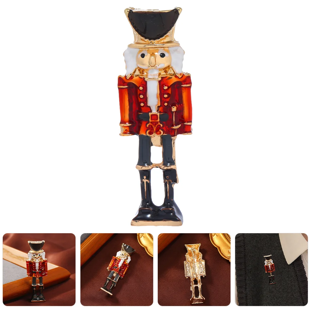 Nutcracker Brooch Soldier Pin Cute Pearl Earrings Dangling Mens Stud Pins for Backpacks Decorative Napkin