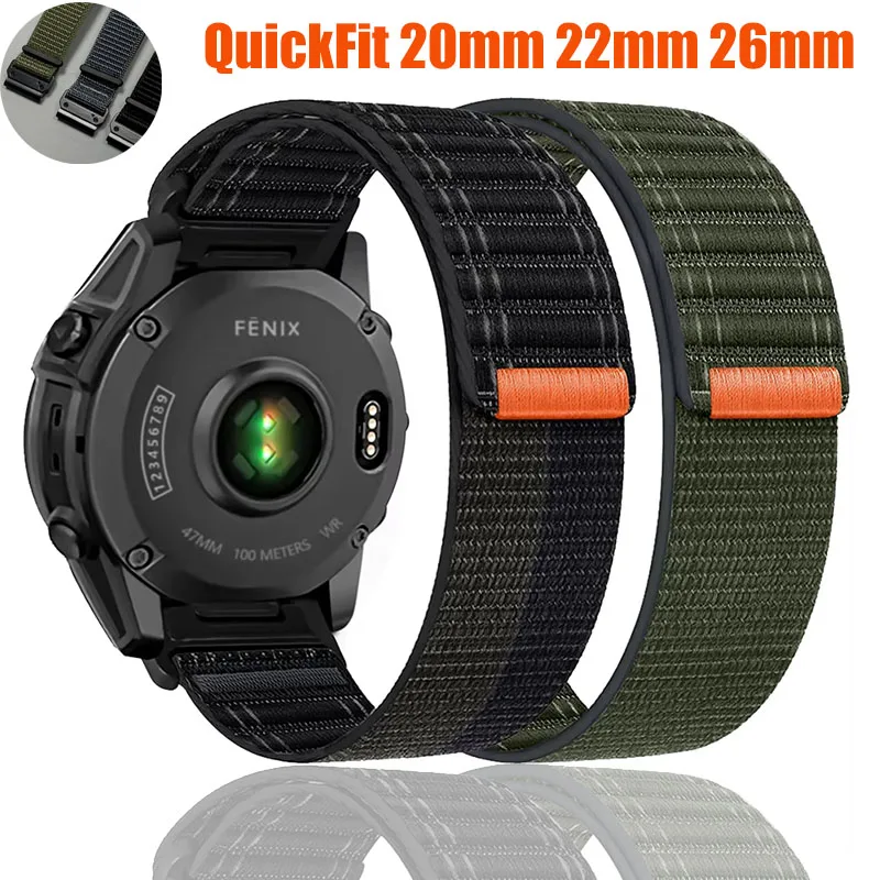 �y�Z�[�����zQuickFit 20mm 22mm 26mm �E�[�u���i�C�����X�g���b�v Garmin Fenix E 8 47mm 51mm 7 7S 7X 6 6S 6X 5 5X/Enduro 3/Epix Pro Instinct�Ή�