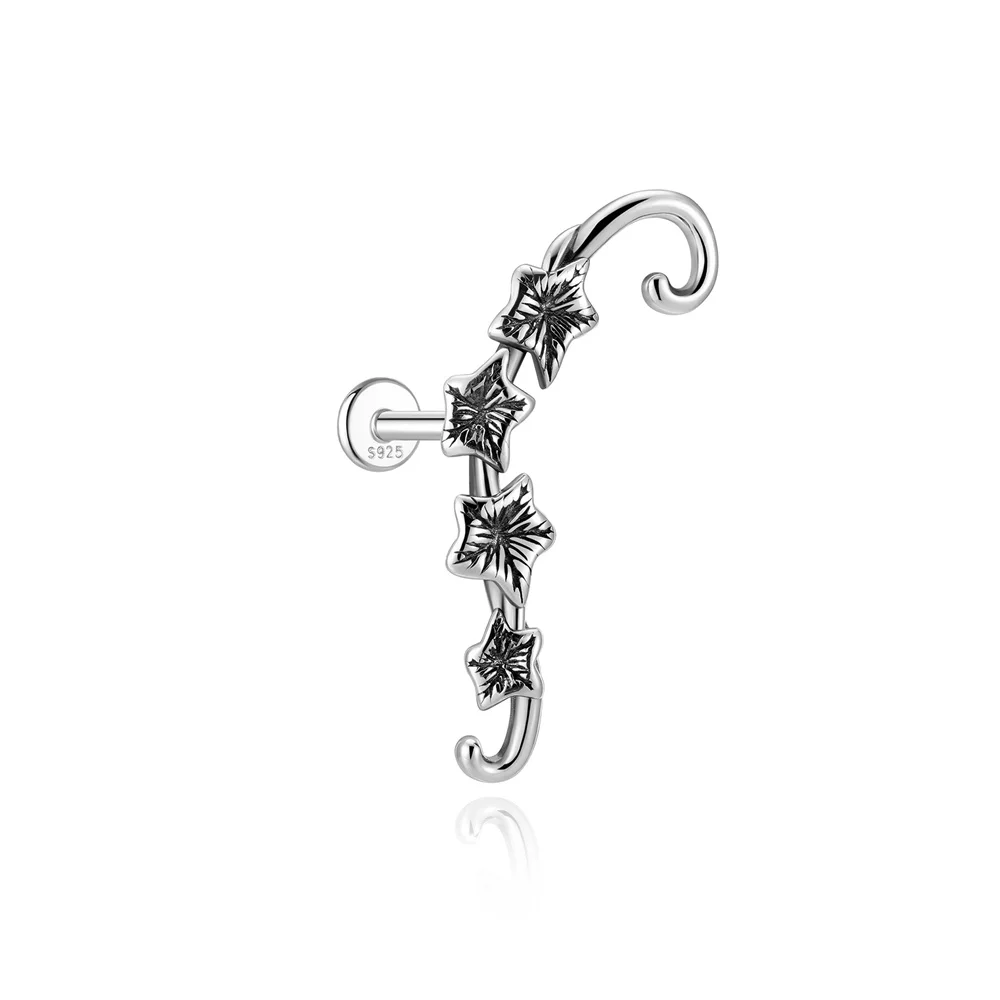 AIDE 925 Sterling Silber 1 Stück Glänzender Geometrischer Segelboot-Helix-Piercing-Ohrring für Damen Punk-Schmuck Persönlichkeits-Mode