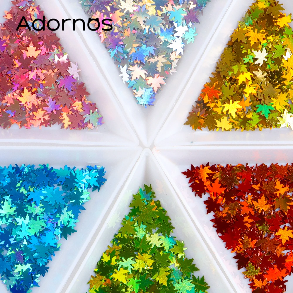 Holographic Glitter Maple Leaf Resin Sequins Epoxy Filling Resin Silicone Mold Autumn Winter Maple Leaves Christmas Accessories