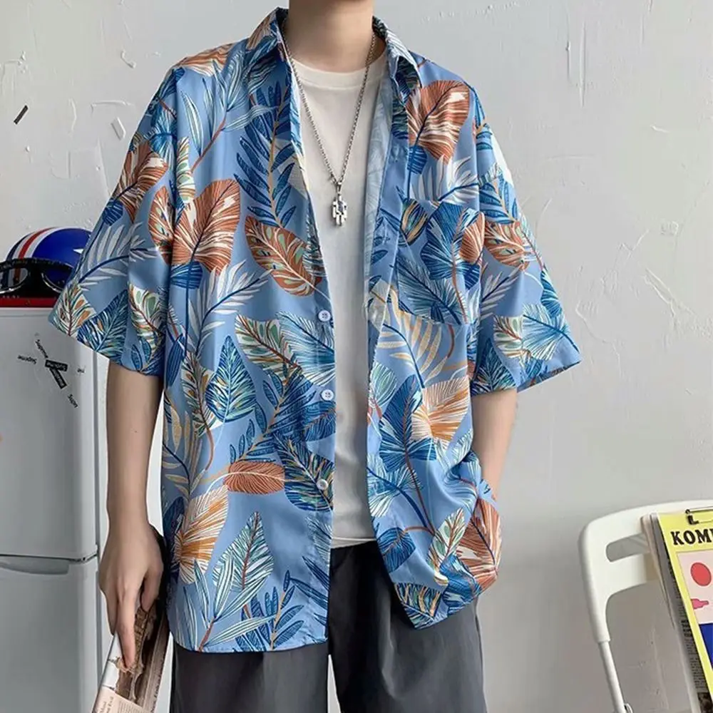 

Футболка в гавайском стиле в стиле ретро с коротким рукавом и цветочным принтом, унисекс, блузка с цветочным принтом, дышащая футболка большого размера для пар