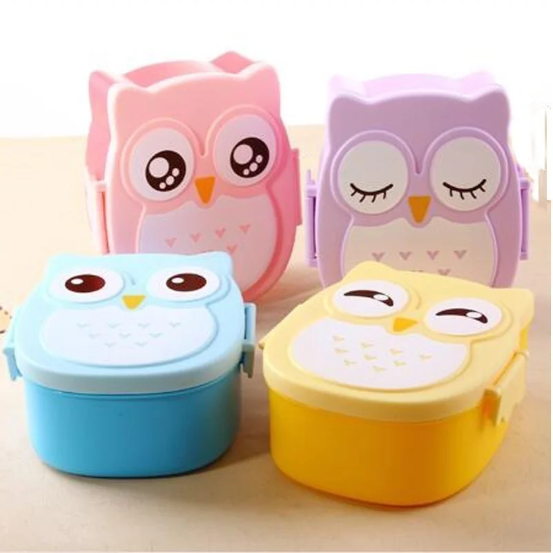 1 Pcs Portable Plastic Children Students Lunch Box Bento Box Food Container Carton Dinnerware Cutlery Food Container