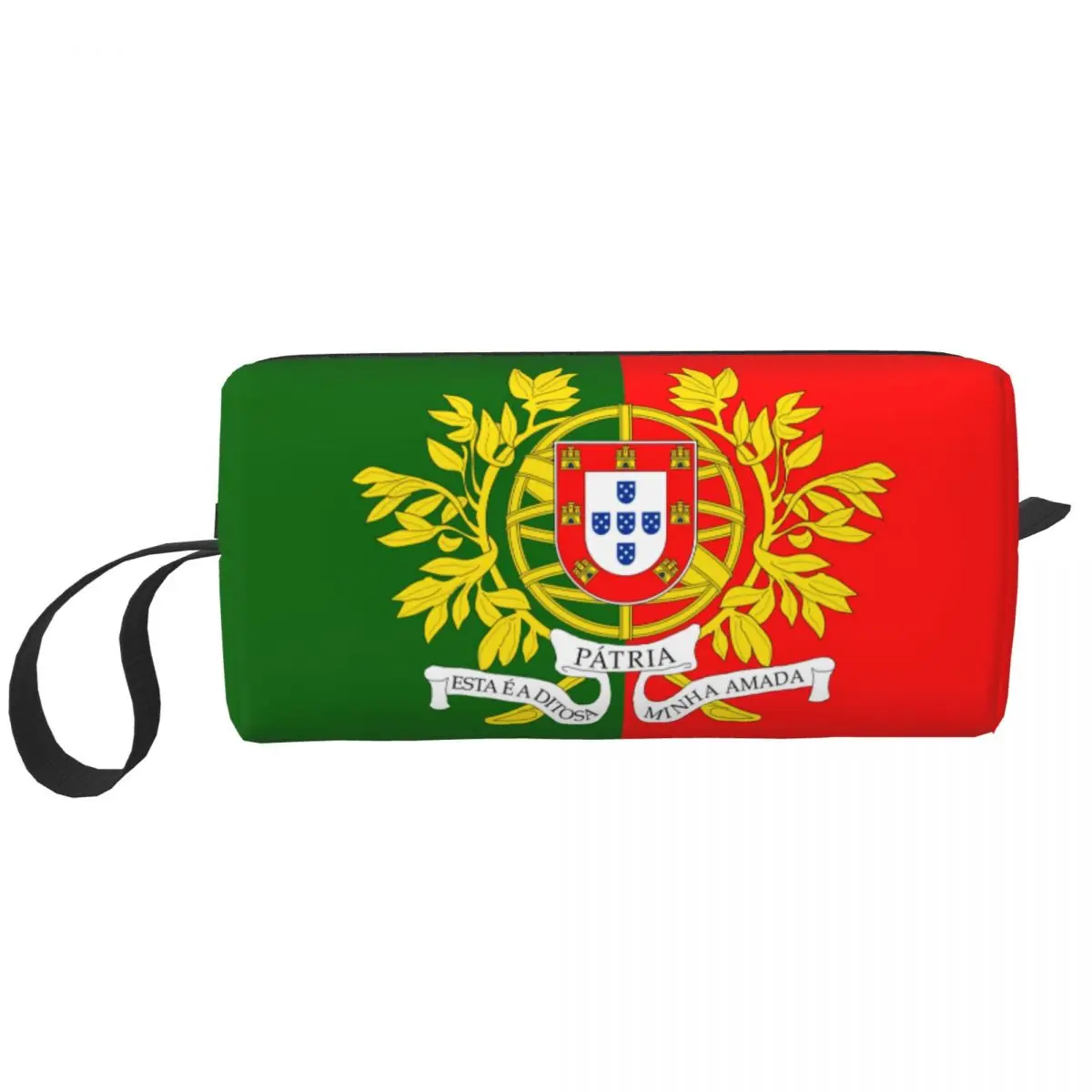 Custom Coat Of Arms Of Portugal Flag Cosmetic Bag Women Cute Big Capacity Makeup Case Beauty Storage Toiletry Bags