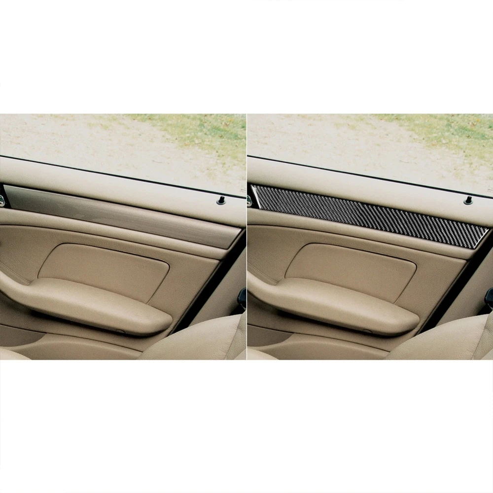 56Pcs Real Carbon Fiber Kit Full Interior Trim Set Cover Car Accessories Decoration Sticker For BMW 3 Series M3 E46 1998-2005